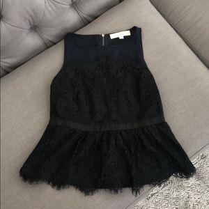LOFT Lace peplum top
